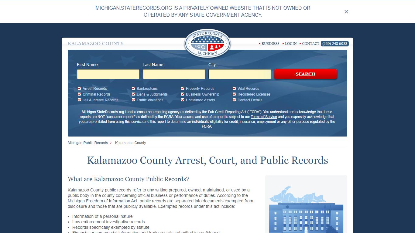Kalamazoo County Arrest, Court, and Public Records
