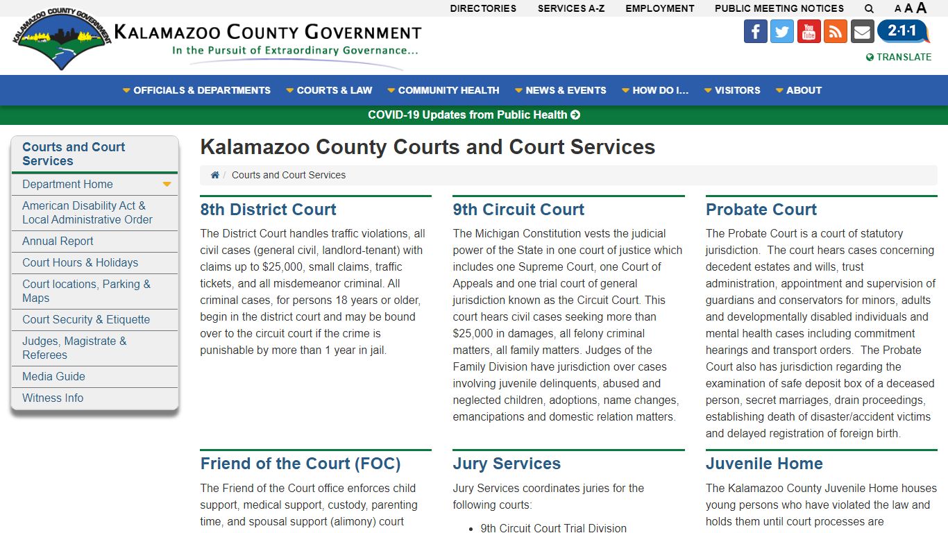 Courts and Court Services - Kalamazoo Michigan County ...