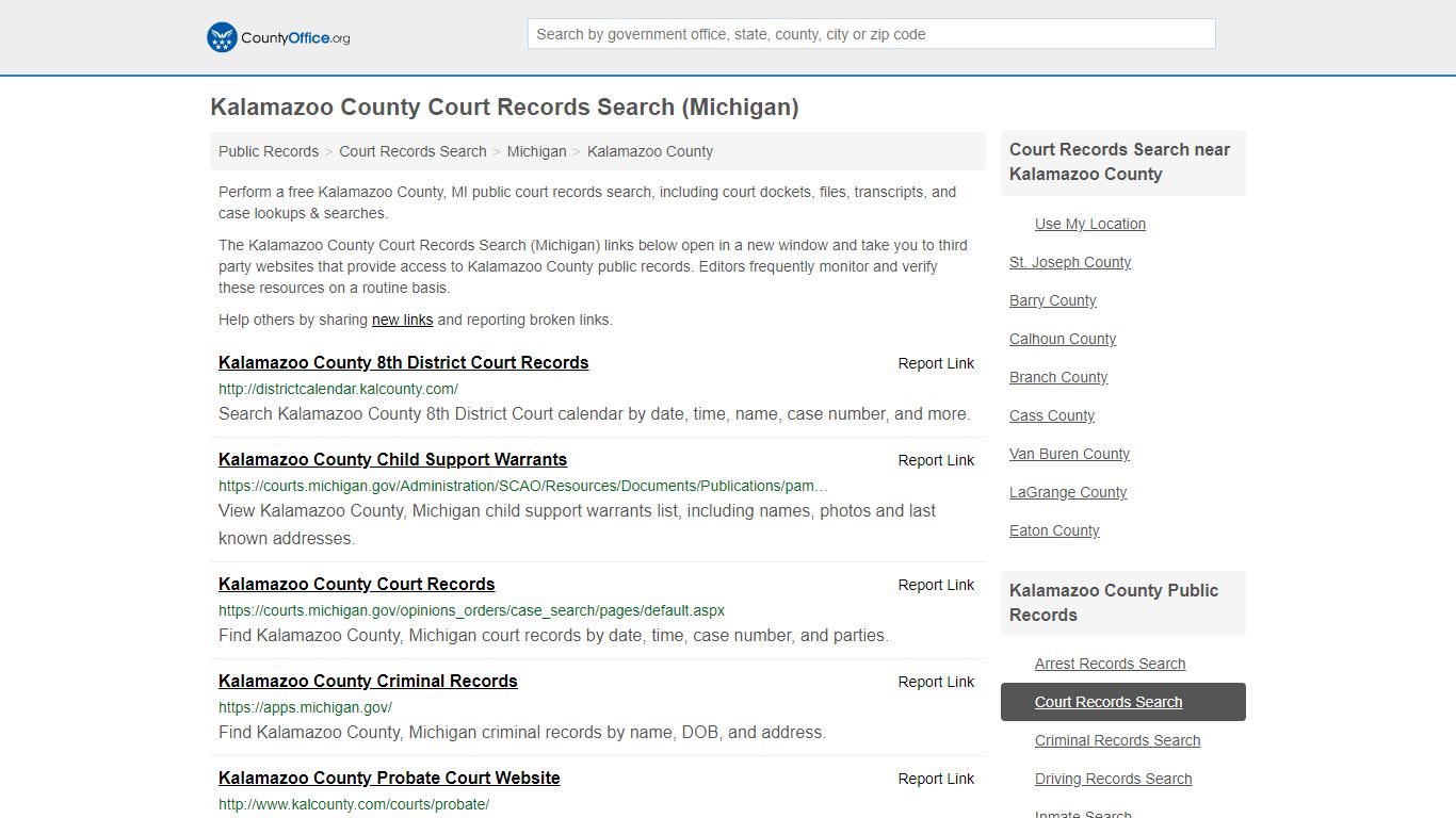 Court Records Search - Kalamazoo County, MI (Adoptions ...
