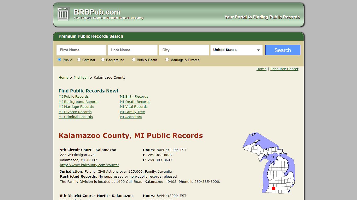 Kalamazoo County Public Records | Search Michigan ...