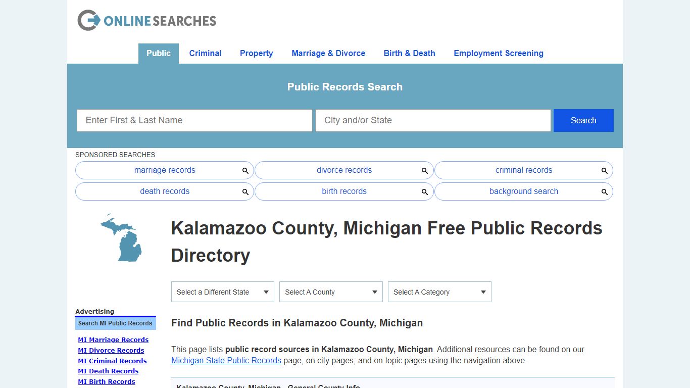 Kalamazoo County, Michigan Public Records Directory